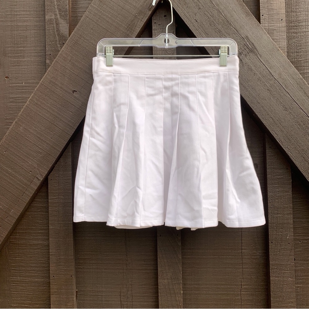 Hollister Skirt Womens Medium White Pleated Ultra High-Rise Lined Tennis Mini